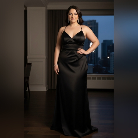 Nicole Miller Dresses & Skirts - Black Satin Gown